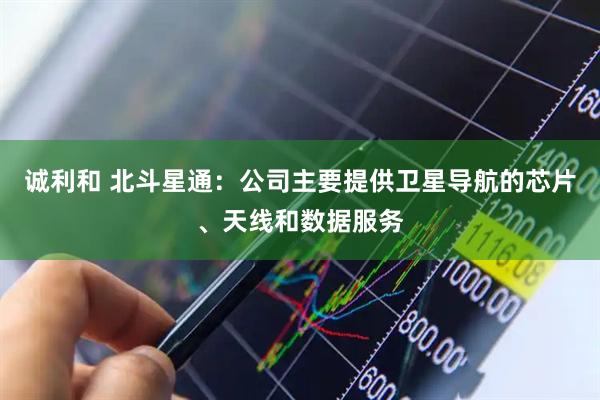 诚利和 北斗星通：公司主要提供卫星导航的芯片、天线和数据服务